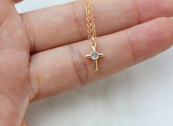 The Little Catholic Necklaces Little Cross Necklace