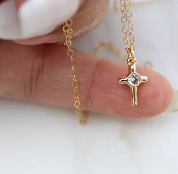The Little Catholic Necklaces Little Cross Necklace