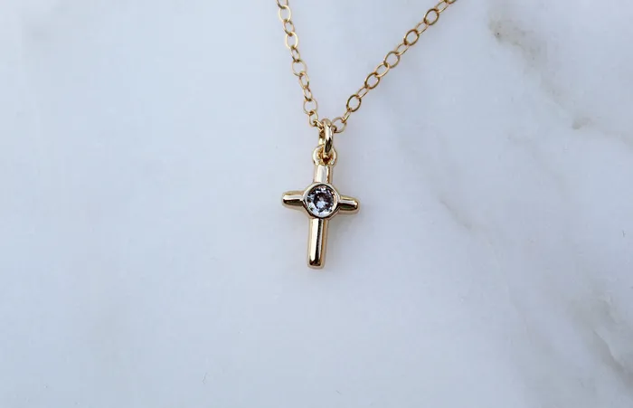 The Little Catholic Necklaces Little Cross Necklace