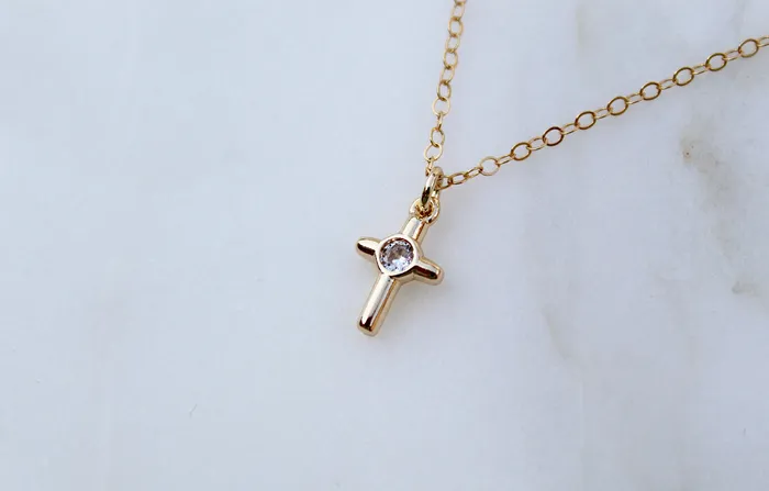 The Little Catholic Necklaces Little Cross Necklace