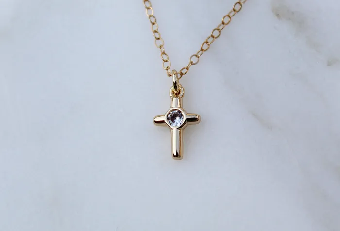 The Little Catholic Necklaces Little Cross Necklace