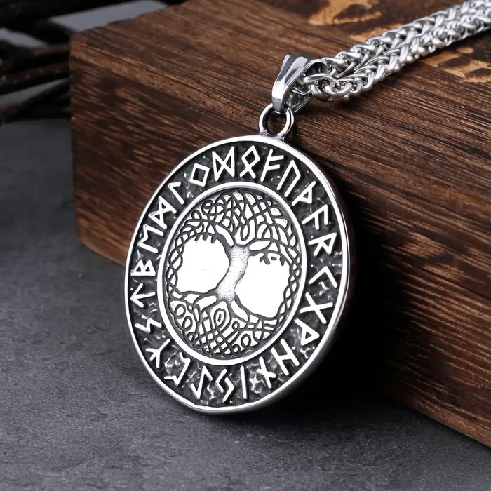 Valhalla Vikings Necklaces Yggdrasil Necklace Tree of Life Runes