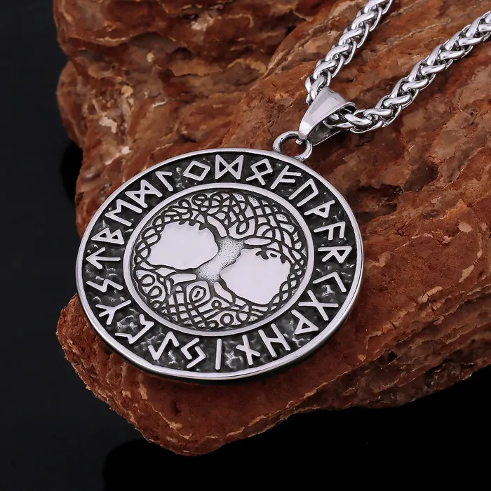 Valhalla Vikings Necklaces Yggdrasil Necklace Tree of Life Runes