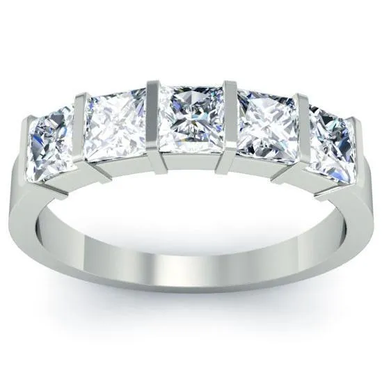 150cttw Bar Set Princess Cut GIA Certified Diamond Five Stone Ring deBebians Rings 150cttw Bar Set Princess Cut GIA Certified Diamond Five Stone Ring deBebians Rings