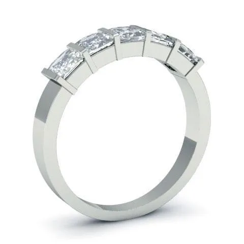 150cttw Bar Set Princess Cut GIA Certified Diamond Five Stone Ring deBebians Rings