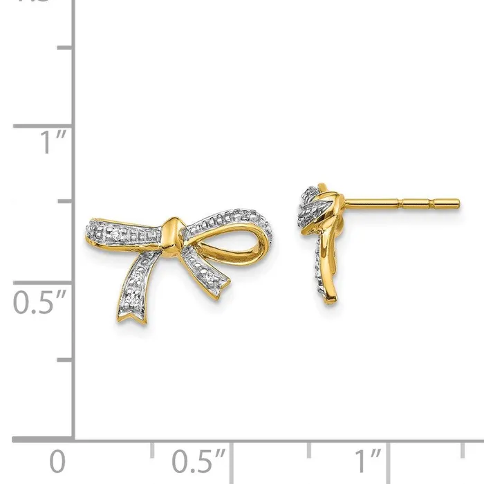 14k Diamond Bow Post Earrings Jewelry Earrings 14k Diamond Bow Post Earrings Jewelry Earrings