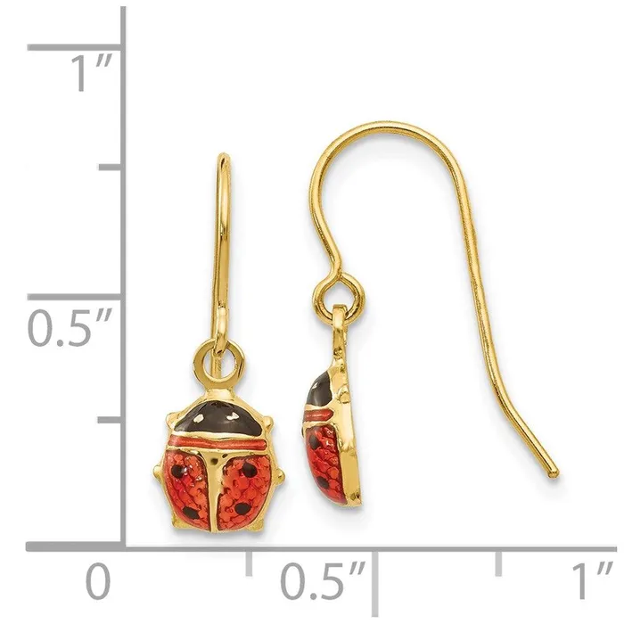 14k Enameled Ladybug Dangle Earrings Jewelry Earrings 14k Enameled Ladybug Dangle Earrings Jewelry Earrings