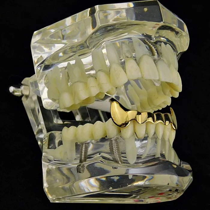 14K Gold Plated Half Bottom Teeth Vampire Fangs Grillz Bling Cartel Admin PreStyled Sets
