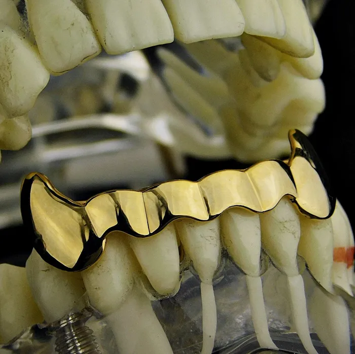 14K Gold Plated Half Bottom Teeth Vampire Fangs Grillz Bling Cartel Admin PreStyled Sets