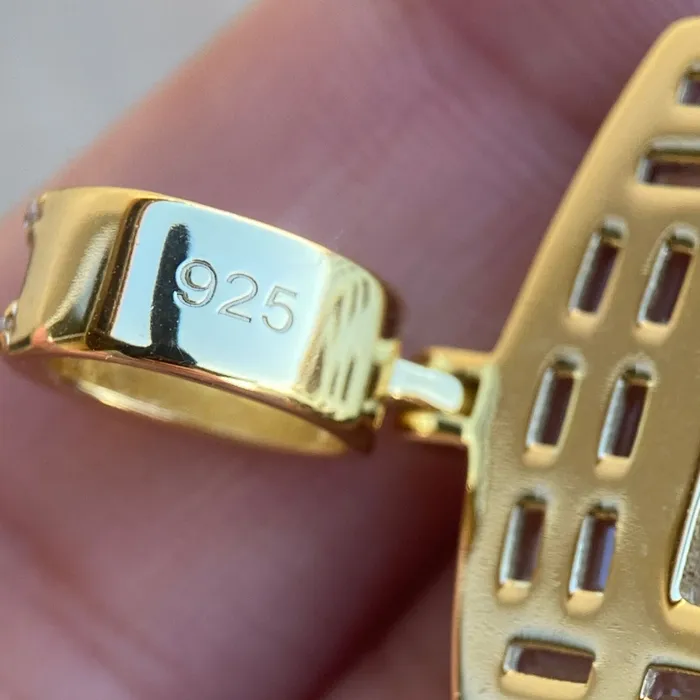 14K Gold Plated on 925 Sterling Silver Basketball Hoop Iced Pendant Flooded Out CZ Bling Cartel Earrings 14K Gold Plated on 925 Sterling Silver Basketball Hoop Iced Pendant Flooded Out CZ Bling Cartel Earrings