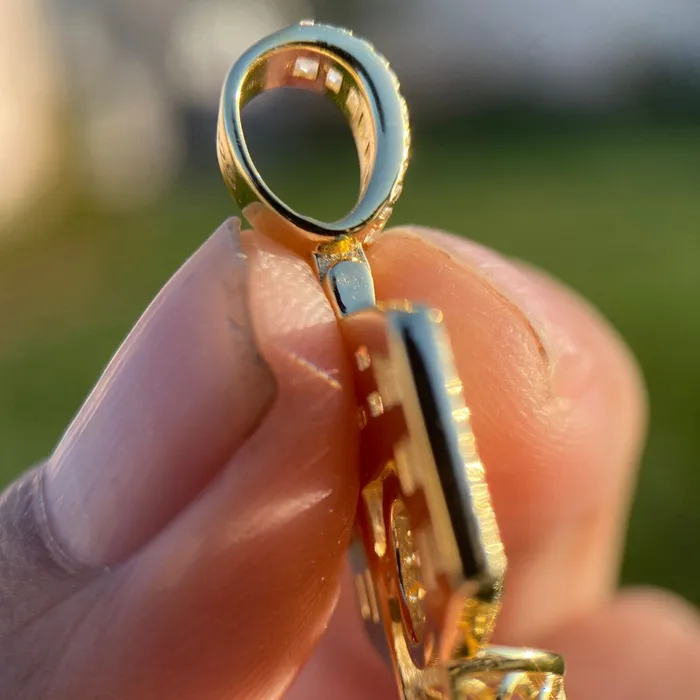 14K Gold Plated on 925 Sterling Silver Basketball Hoop Iced Pendant Flooded Out CZ Bling Cartel Earrings 14K Gold Plated on 925 Sterling Silver Basketball Hoop Iced Pendant Flooded Out CZ Bling Cartel Earrings