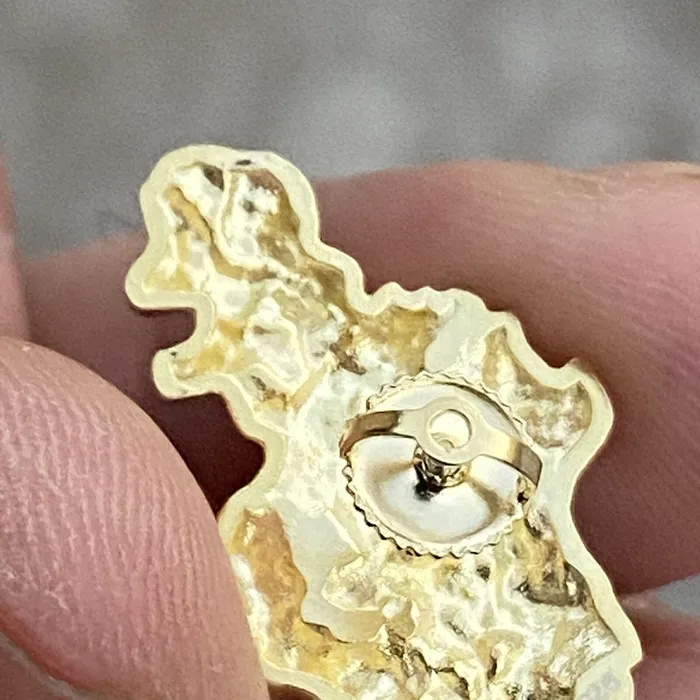 14K Gold Plated over 925 Sterling Silver Nugget Earrings 25MM American Time Earrings