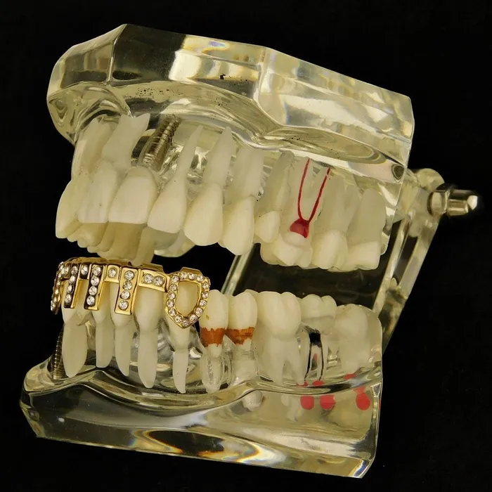 14K Gold Plated Vertical Bars Iced Bottom Teeth Grillz Bling Cartel Admin PreStyled Sets