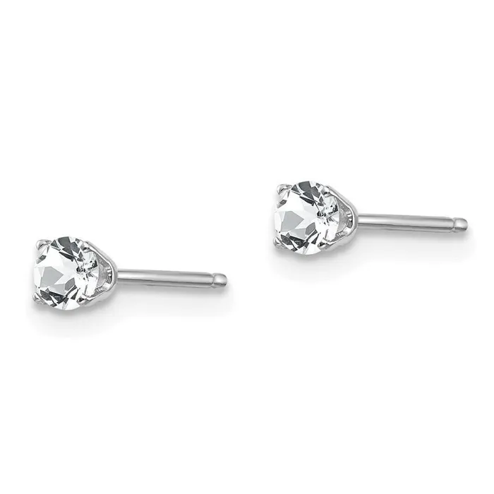 14k White Gold 3mm White Topaz Stud Earrings Jewelry Earrings 14k White Gold 3mm White Topaz Stud Earrings Jewelry Earrings