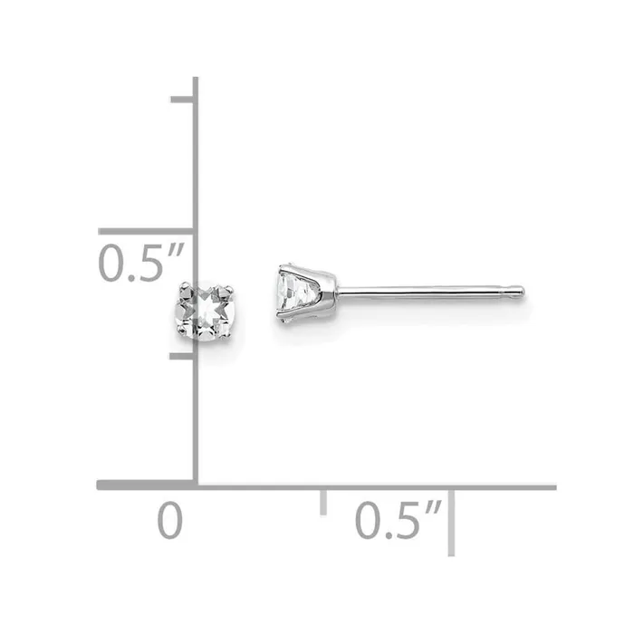 14k White Gold 3mm White Topaz Stud Earrings Jewelry Earrings 14k White Gold 3mm White Topaz Stud Earrings Jewelry Earrings