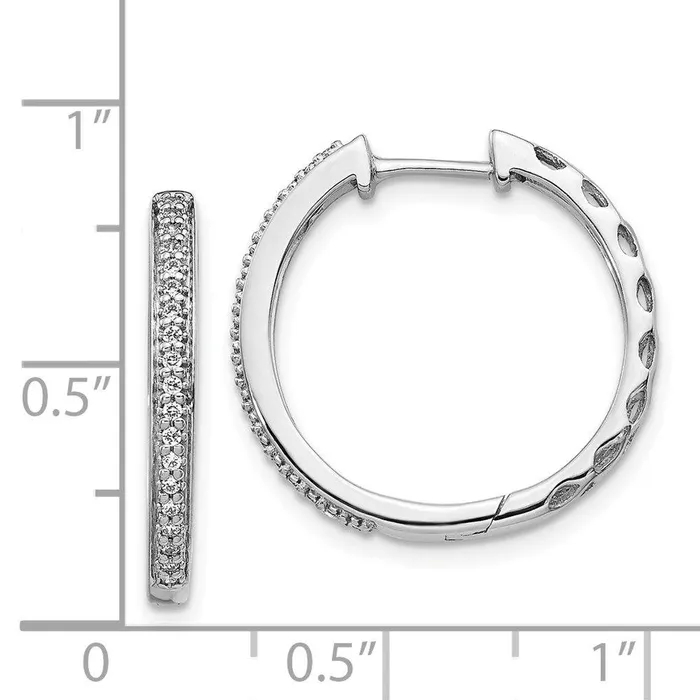 14K White Gold Diamond 2mm Hinged Hoop Earrings Jewelry Earrings 14K White Gold Diamond 2mm Hinged Hoop Earrings Jewelry Earrings