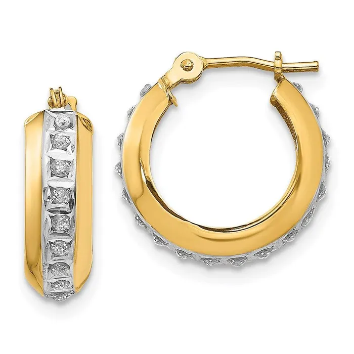 14kDiamond Fascination Round Huggy Hinged Hoop Earrings Jewelry Earrings 14kDiamond Fascination Round Huggy Hinged Hoop Earrings Jewelry Earrings