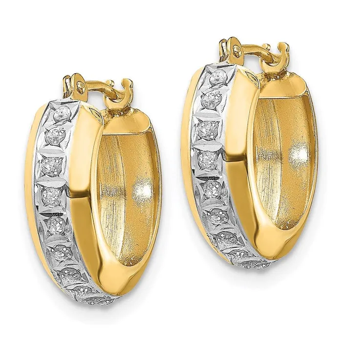 14kDiamond Fascination Round Huggy Hinged Hoop Earrings Jewelry Earrings 14kDiamond Fascination Round Huggy Hinged Hoop Earrings Jewelry Earrings