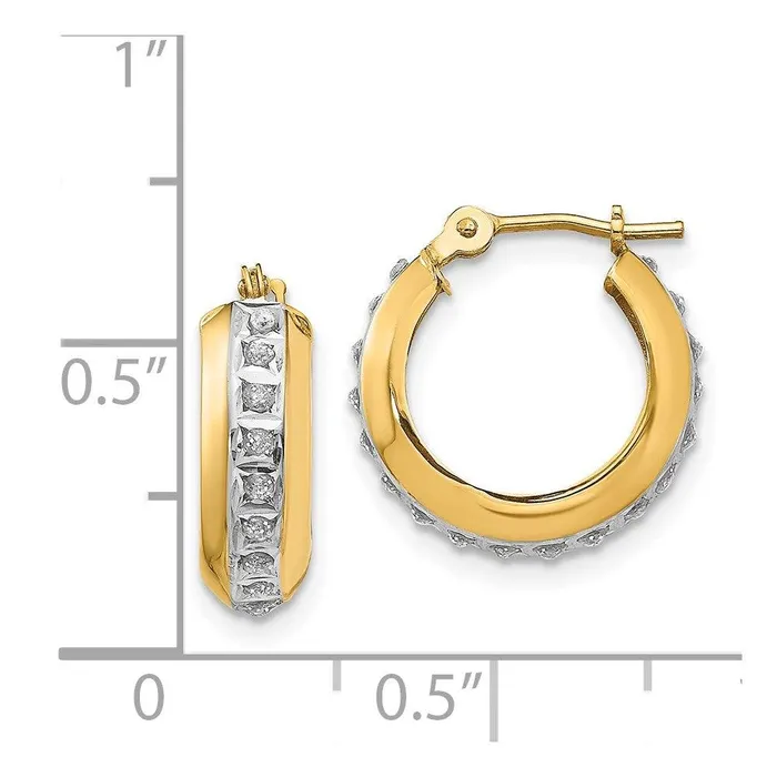 14kDiamond Fascination Round Huggy Hinged Hoop Earrings Jewelry Earrings 14kDiamond Fascination Round Huggy Hinged Hoop Earrings Jewelry Earrings