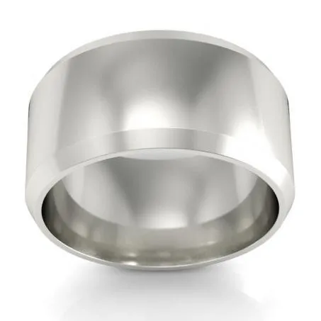 18kt Gold Wedding Ring Beveled 10mm deBebians Rings