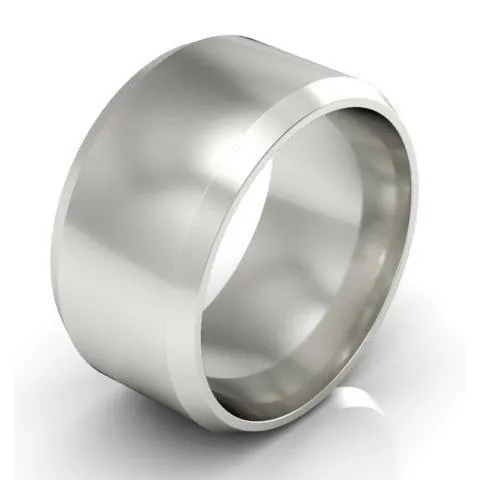 18kt Gold Wedding Ring Beveled 10mm deBebians Rings