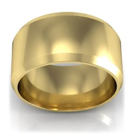 18kt Gold Wedding Ring Beveled 10mm deBebians Rings