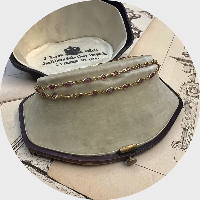 21stfinds Bracelets Vintage Yellow Gold Ruby Link Bracelet
