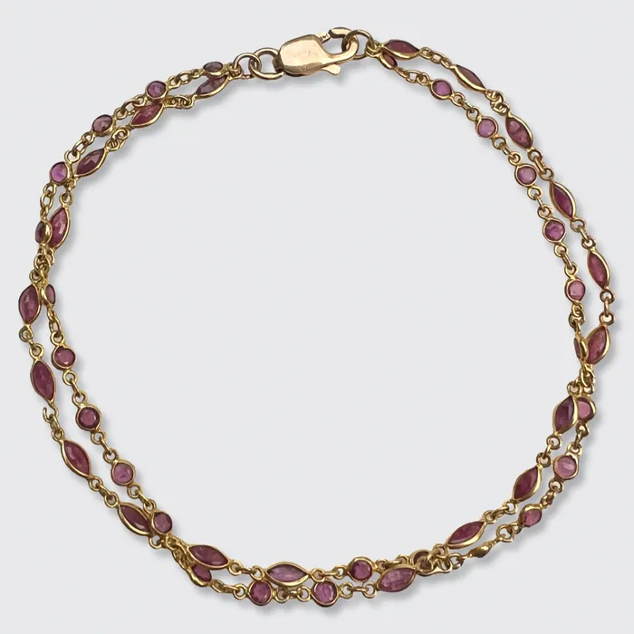 21stfinds Bracelets Vintage Yellow Gold Ruby Link Bracelet 21stfinds Bracelets Vintage Yellow Gold Ruby Link Bracelet