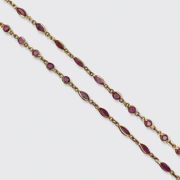 21stfinds Bracelets Vintage Yellow Gold Ruby Link Bracelet 21stfinds Bracelets Vintage Yellow Gold Ruby Link Bracelet