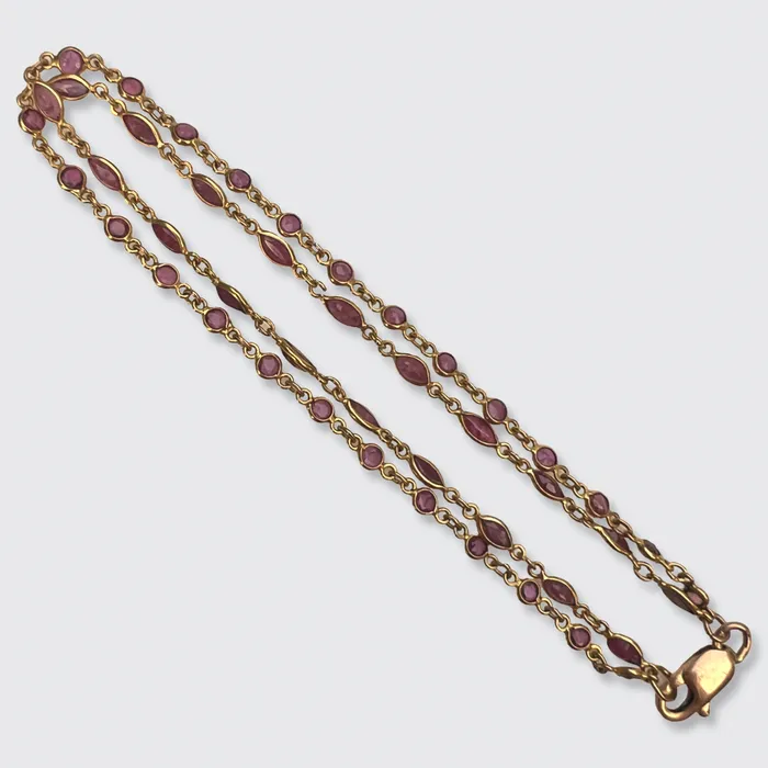 21stfinds Bracelets Vintage Yellow Gold Ruby Link Bracelet 21stfinds Bracelets Vintage Yellow Gold Ruby Link Bracelet
