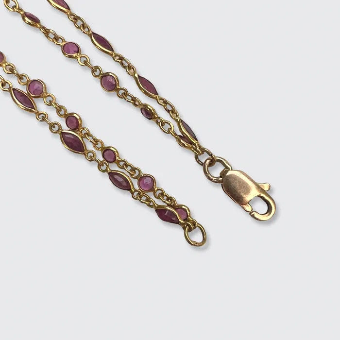 21stfinds Bracelets Vintage Yellow Gold Ruby Link Bracelet 21stfinds Bracelets Vintage Yellow Gold Ruby Link Bracelet