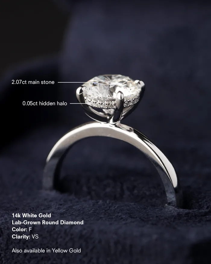 2ct 14K White Gold Diamond Ring Penny Pairs Rings