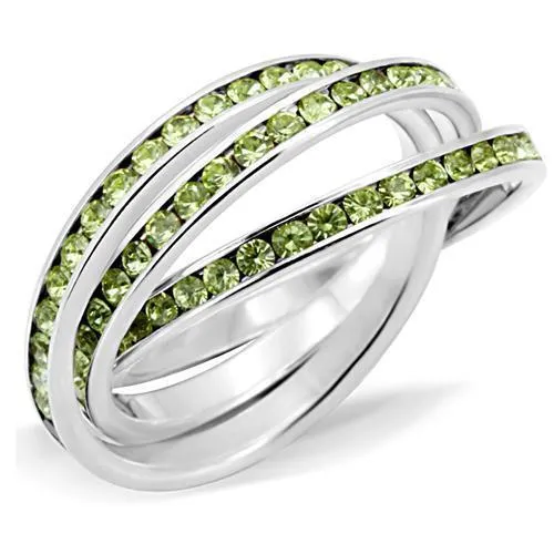 35120 HighPolished 925 Sterling Silver Ring with Top Grade Crystal in Peridot Alamode Rings 35120 HighPolished 925 Sterling Silver Ring with Top Grade Crystal in Peridot Alamode Rings