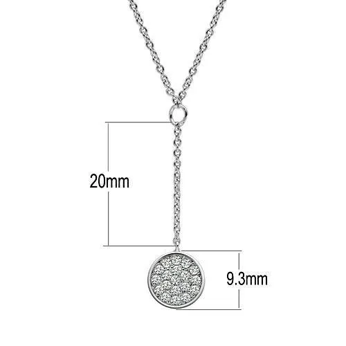 3W077 Rhodium Brass Necklace with AAA Grade CZ in Clear Alamode Necklaces