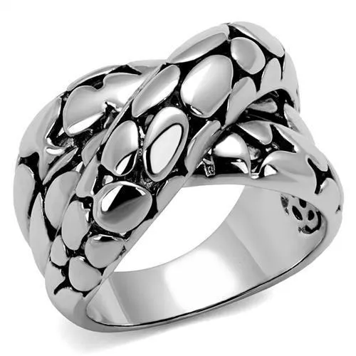 3W1308 Rhodium Brass Ring with Epoxy in Jet Alamode Rings