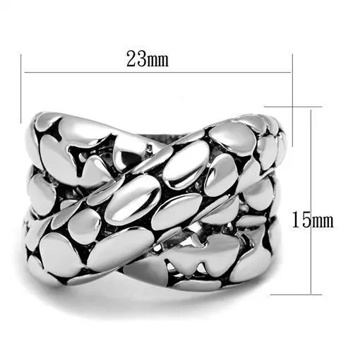 3W1308 Rhodium Brass Ring with Epoxy in Jet Alamode Rings