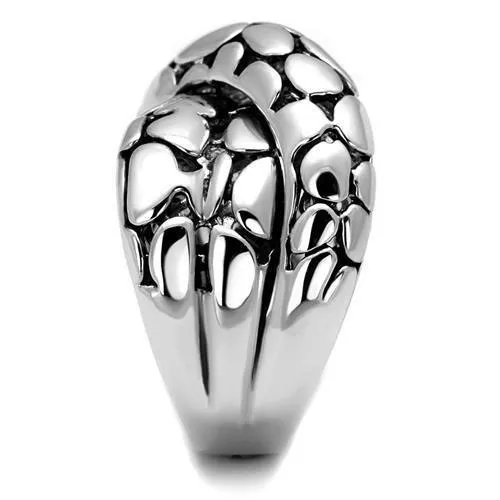 3W1308 Rhodium Brass Ring with Epoxy in Jet Alamode Rings