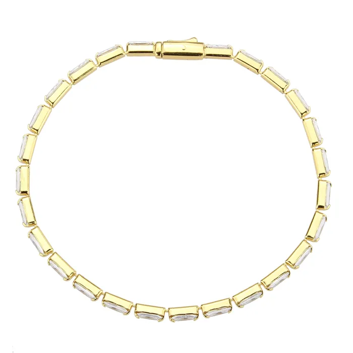 3W1716 Gold Brass Bracelet with AAA Grade CZ in Clear Alamode Bracelets 3W1716 Gold Brass Bracelet with AAA Grade CZ in Clear Alamode Bracelets