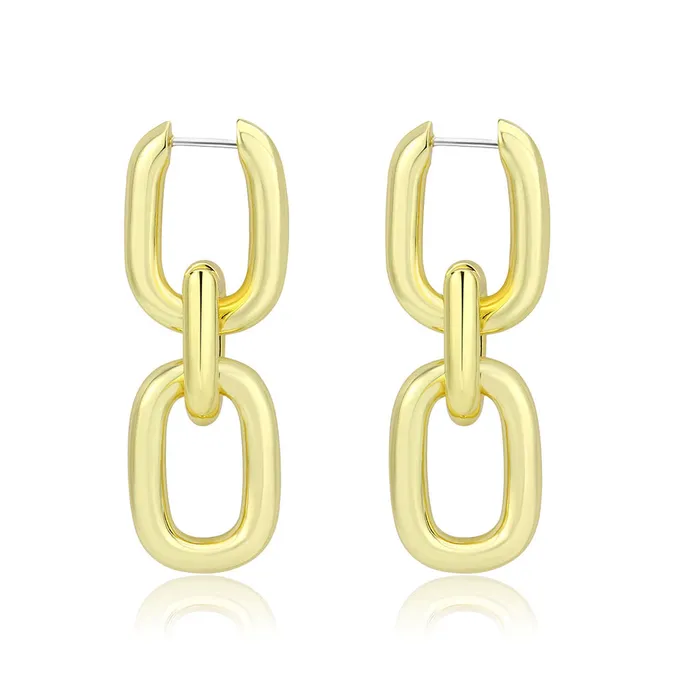 3W1736G Flash Gold Brass Earring with NoStone in No Stone Alamode Earrings