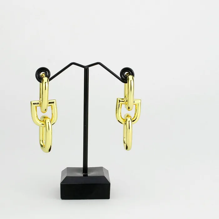 3W1736G Flash Gold Brass Earring with NoStone in No Stone Alamode Earrings