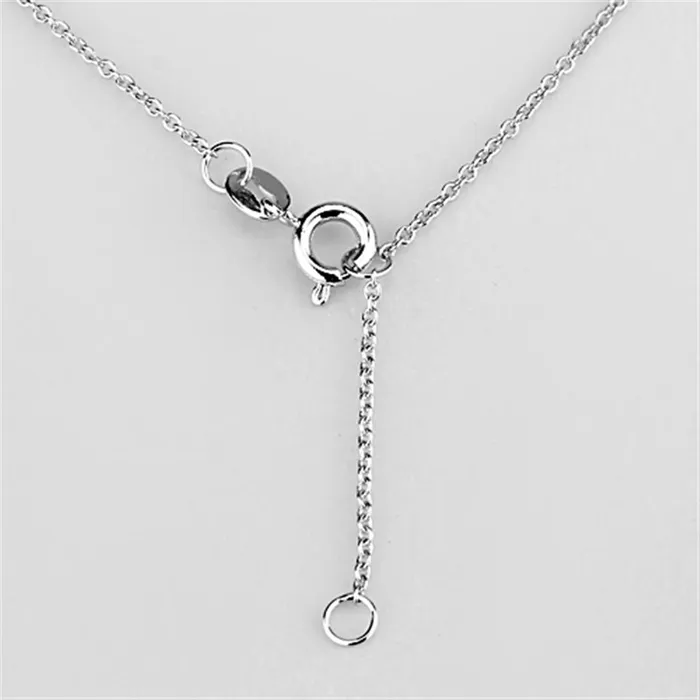 3W428 Rhodium Brass Necklace with AAA Grade CZ in Clear Alamode Necklaces