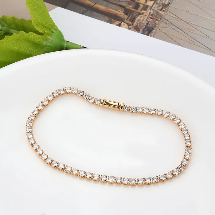 Alamode 3W1690 Rose Gold Brass Bracelet with AAA Grade CZ in Clear Bracelets Alamode 3W1690 Rose Gold Brass Bracelet with AAA Grade CZ in Clear Bracelets