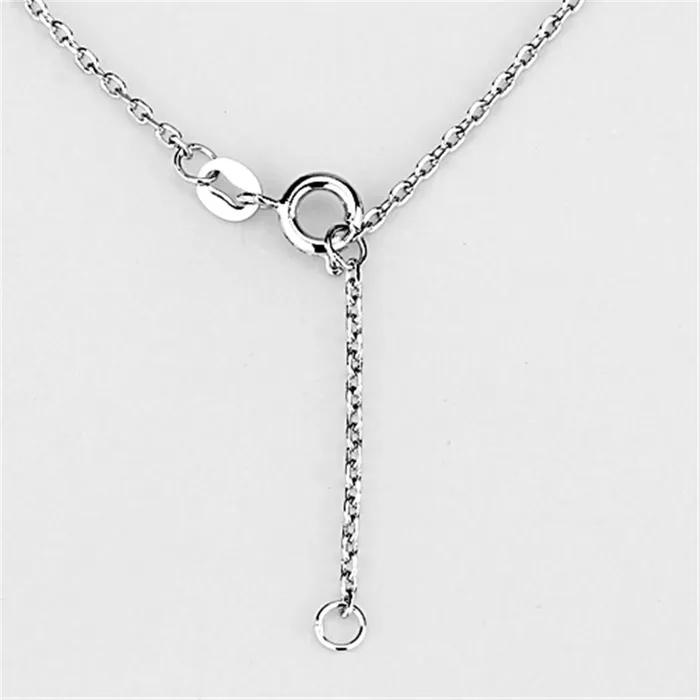 Alamode 3W433 Rhodium Brass Necklace with AAA Grade CZ in Clear Necklaces