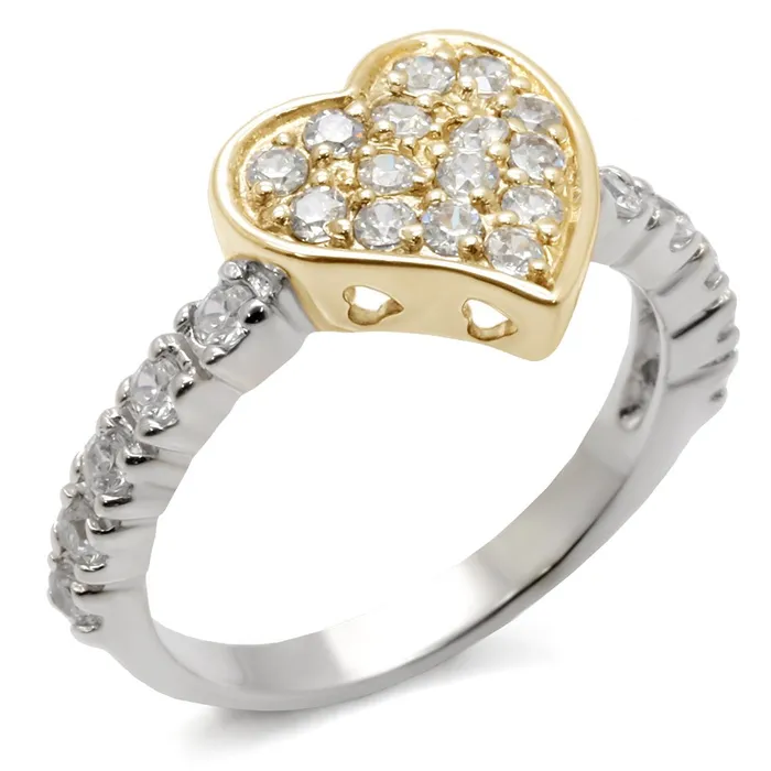 Alamode 413201 Reverse TwoTone 925 Sterling Silver Ring with AAA Grade CZ in Clear Rings Alamode 413201 Reverse TwoTone 925 Sterling Silver Ring with AAA Grade CZ in Clear Rings