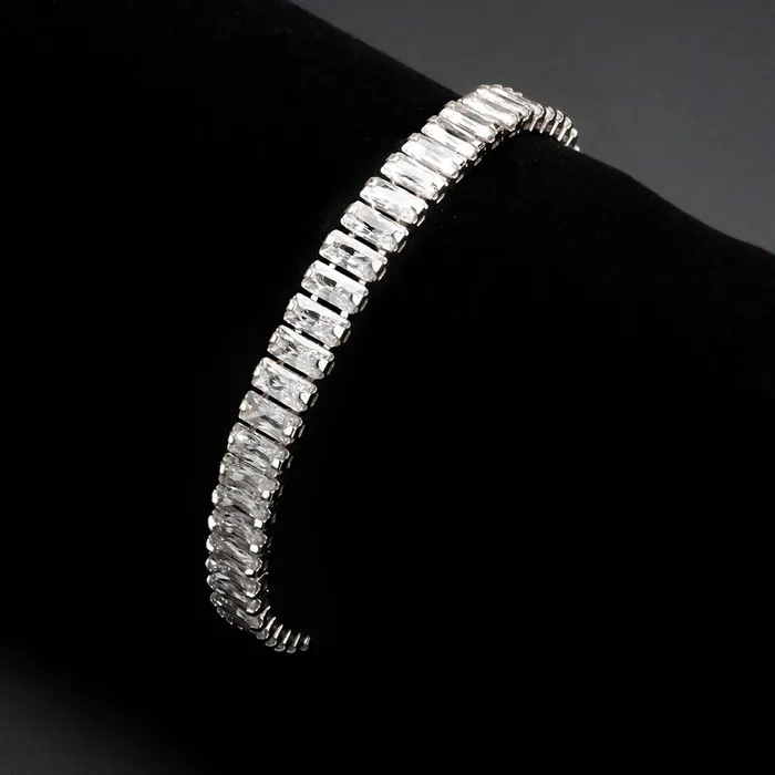 Alamode Bracelets 3W1703 Rhodium Brass Bracelet with AAA Grade CZ in Clear Alamode Bracelets 3W1703 Rhodium Brass Bracelet with AAA Grade CZ in Clear