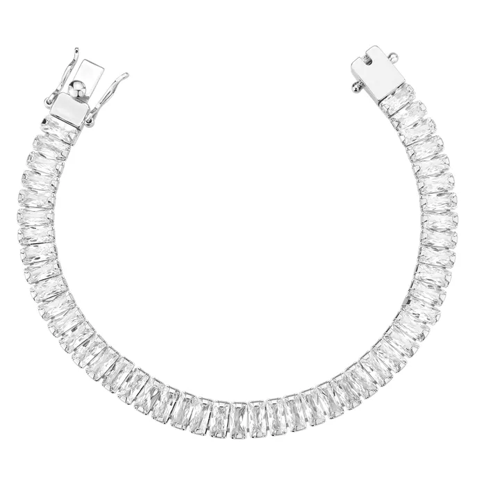 Alamode Bracelets 3W1703 Rhodium Brass Bracelet with AAA Grade CZ in Clear Alamode Bracelets 3W1703 Rhodium Brass Bracelet with AAA Grade CZ in Clear