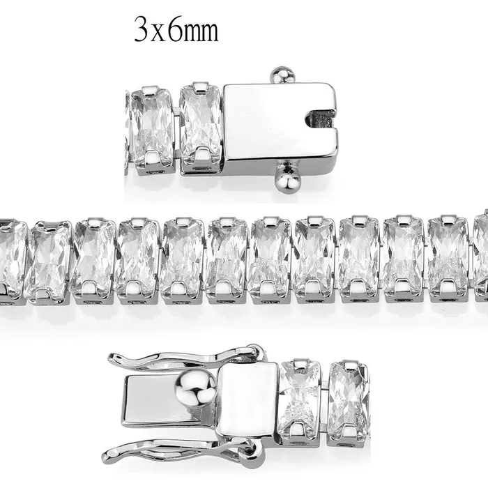 Alamode Bracelets 3W1703 Rhodium Brass Bracelet with AAA Grade CZ in Clear Alamode Bracelets 3W1703 Rhodium Brass Bracelet with AAA Grade CZ in Clear