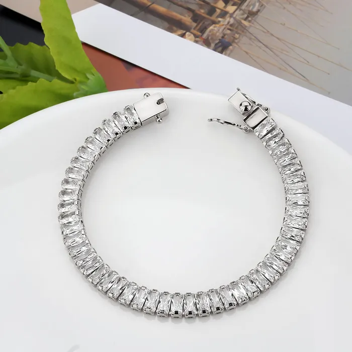 Alamode Bracelets 3W1703 Rhodium Brass Bracelet with AAA Grade CZ in Clear Alamode Bracelets 3W1703 Rhodium Brass Bracelet with AAA Grade CZ in Clear