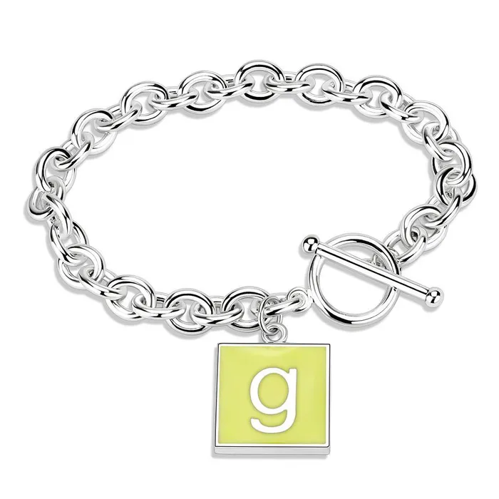 Alamode Bracelets LO4646 HighPolished Brass Bracelet with Epoxy in Emerald