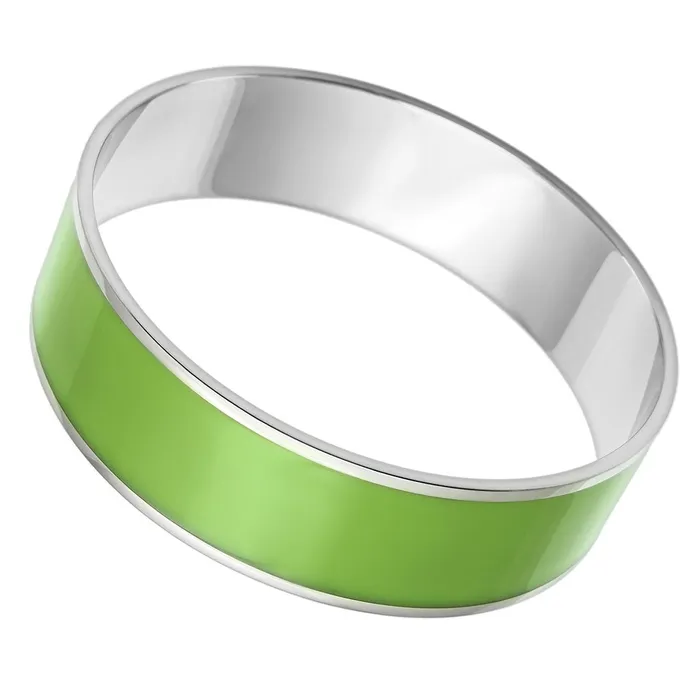 Alamode Bracelets TK787 High polished no plating Stainless Steel Bangle with Epoxy in Emerald Alamode Bracelets TK787 High polished no plating Stainless Steel Bangle with Epoxy in Emerald